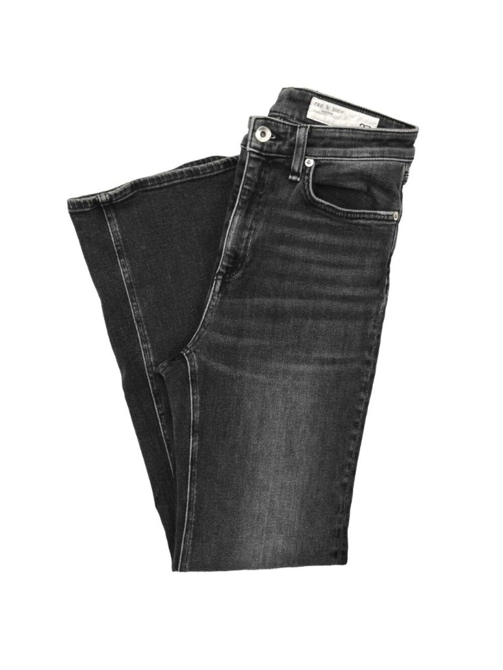 Rag & Bone Nina High Rise Ankle Flare Jeans 27 Gravity WDD19F2649CLGR - Picture 13 of 15